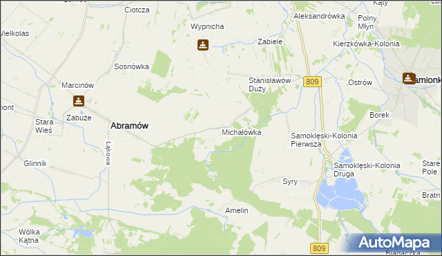 mapa Michałówka gmina Abramów, Michałówka gmina Abramów na mapie Targeo