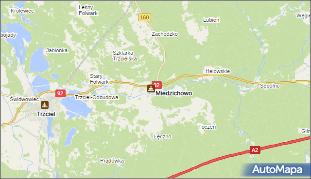 mapa Miedzichowo, Miedzichowo na mapie Targeo