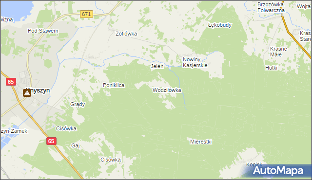 mapa Mierestki gmina Knyszyn, Mierestki gmina Knyszyn na mapie Targeo