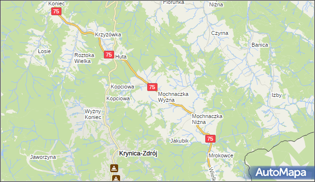 mapa Mochnaczka Wyżna, Mochnaczka Wyżna na mapie Targeo
