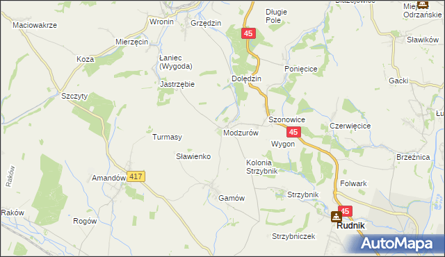 mapa Modzurów, Modzurów na mapie Targeo