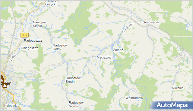 mapa Mściszów, Mściszów na mapie Targeo