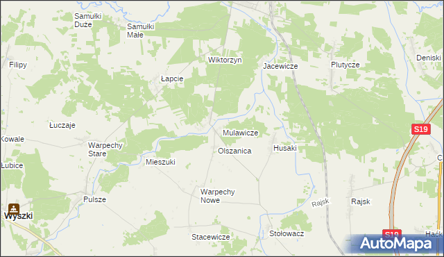 mapa Mulawicze, Mulawicze na mapie Targeo