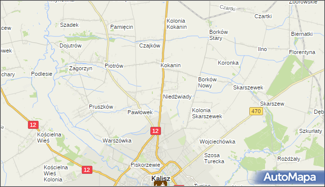 mapa Niedźwiady gmina Żelazków, Niedźwiady gmina Żelazków na mapie Targeo