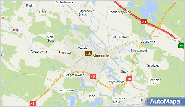 mapa Niemodlin, Niemodlin na mapie Targeo