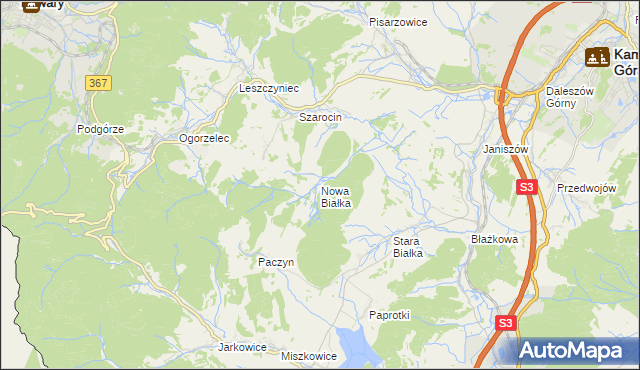 mapa Nowa Białka, Nowa Białka na mapie Targeo