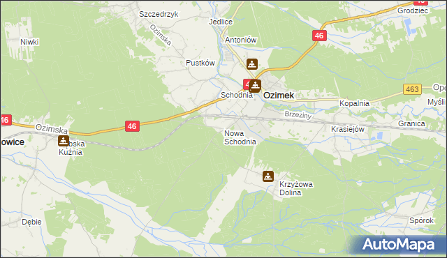 mapa Nowa Schodnia, Nowa Schodnia na mapie Targeo