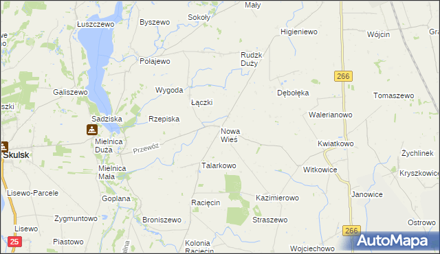 mapa Nowa Wieś gmina Piotrków Kujawski, Nowa Wieś gmina Piotrków Kujawski na mapie Targeo
