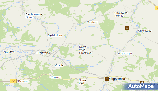 mapa Nowa Wieś Grodziska, Nowa Wieś Grodziska na mapie Targeo