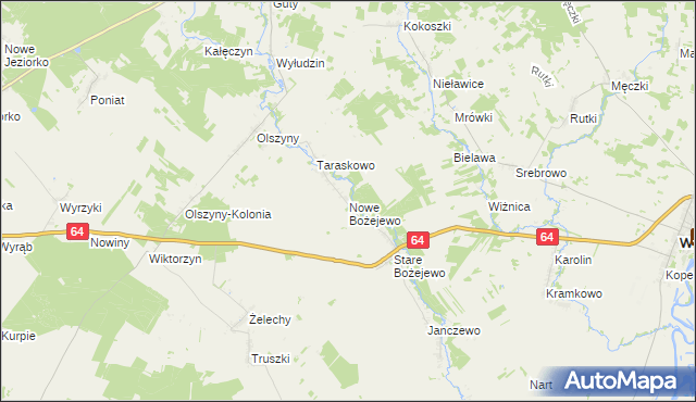 mapa Nowe Bożejewo, Nowe Bożejewo na mapie Targeo