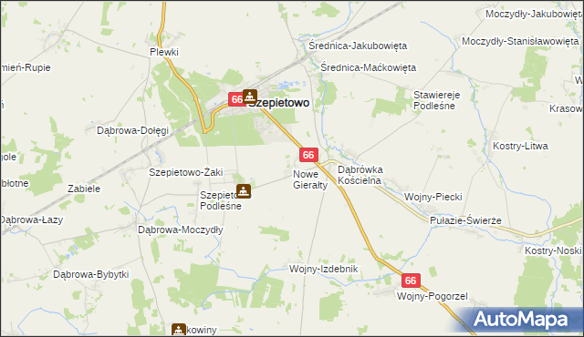 mapa Nowe Gierałty, Nowe Gierałty na mapie Targeo