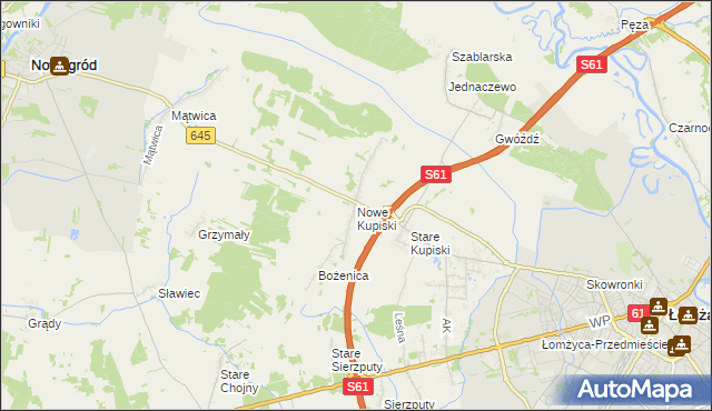 mapa Nowe Kupiski, Nowe Kupiski na mapie Targeo