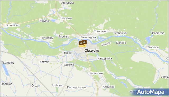 mapa Obrzycko, Obrzycko na mapie Targeo