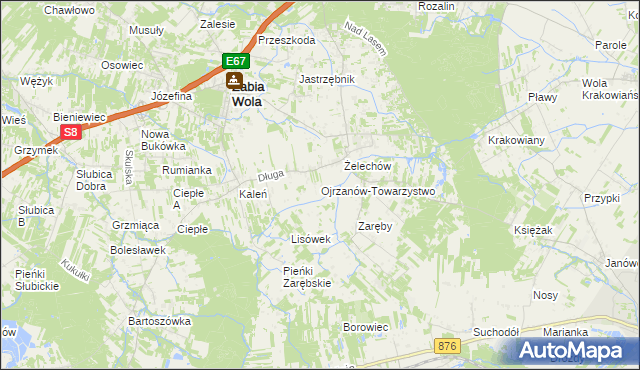 mapa Ojrzanów-Towarzystwo, Ojrzanów-Towarzystwo na mapie Targeo