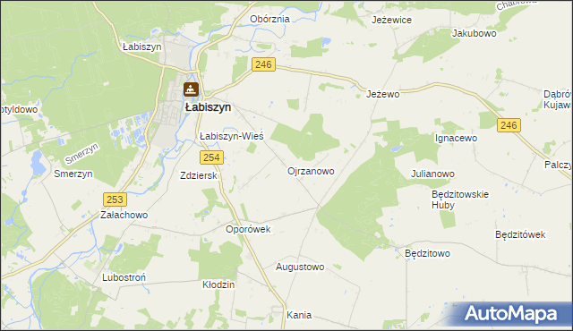 mapa Ojrzanowo, Ojrzanowo na mapie Targeo