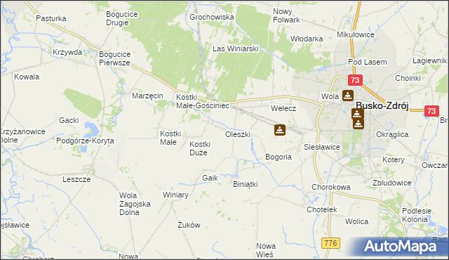 mapa Oleszki, Oleszki na mapie Targeo