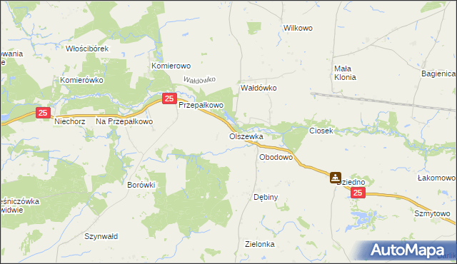 mapa Olszewka gmina Sośno, Olszewka gmina Sośno na mapie Targeo