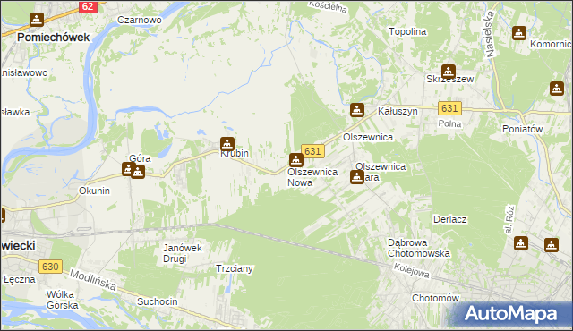 mapa Olszewnica Nowa, Olszewnica Nowa na mapie Targeo