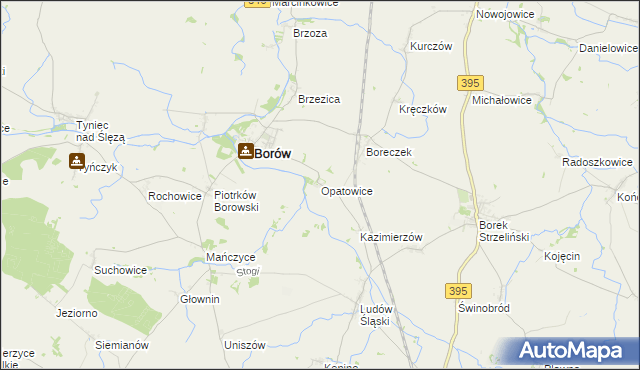 mapa Opatowice gmina Borów, Opatowice gmina Borów na mapie Targeo