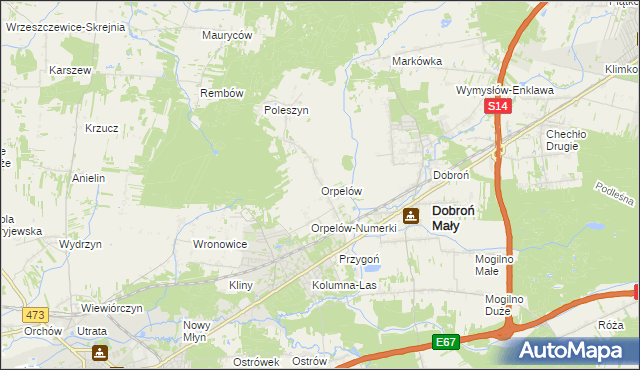 mapa Orpelów, Orpelów na mapie Targeo