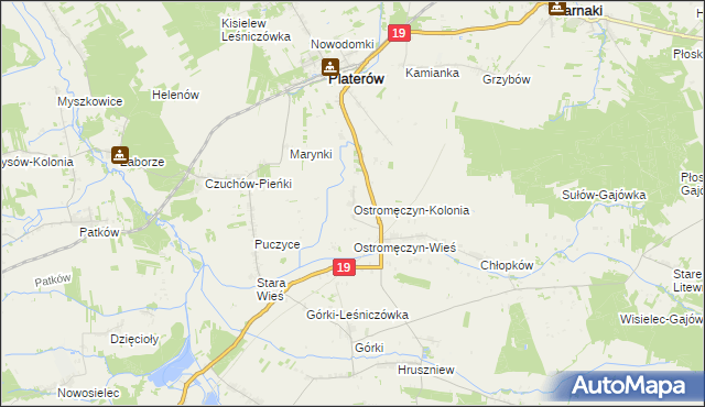 mapa Ostromęczyn-Kolonia, Ostromęczyn-Kolonia na mapie Targeo