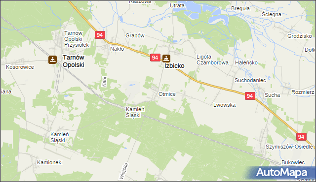 mapa Otmice, Otmice na mapie Targeo