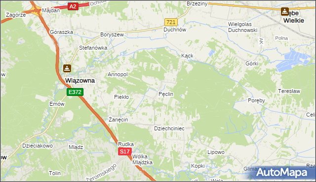 mapa Pęclin, Pęclin na mapie Targeo