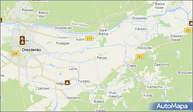 mapa Pełcza, Pełcza na mapie Targeo