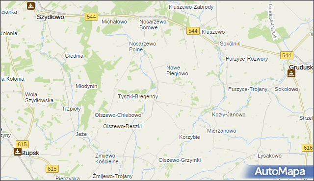 mapa Piegłowo-Wieś, Piegłowo-Wieś na mapie Targeo