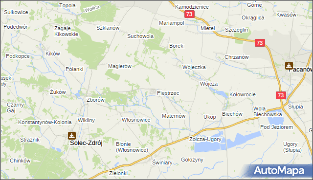 mapa Piestrzec, Piestrzec na mapie Targeo