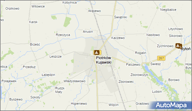mapa Piotrków Kujawski, Piotrków Kujawski na mapie Targeo