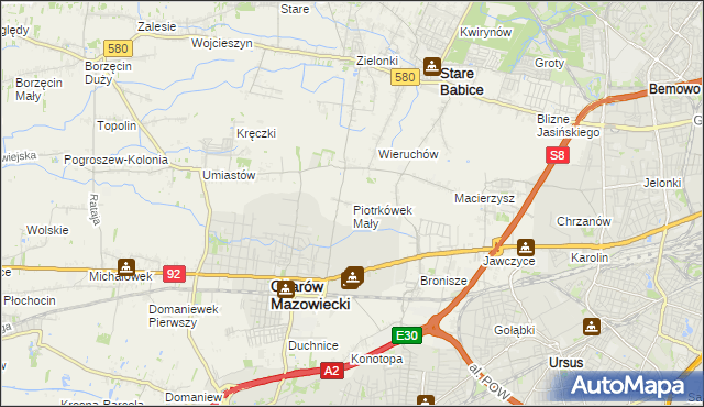 mapa Piotrkówek Mały, Piotrkówek Mały na mapie Targeo