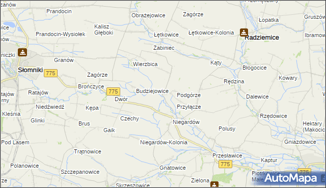 mapa Piotrkowice Wielkie, Piotrkowice Wielkie na mapie Targeo