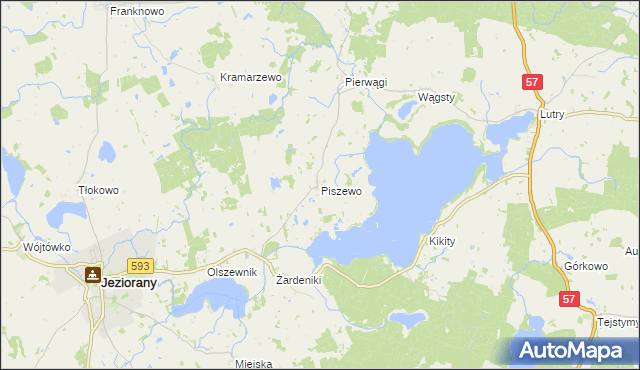 mapa Piszewo, Piszewo na mapie Targeo