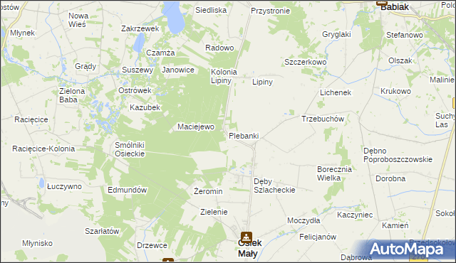 mapa Plebanki, Plebanki na mapie Targeo