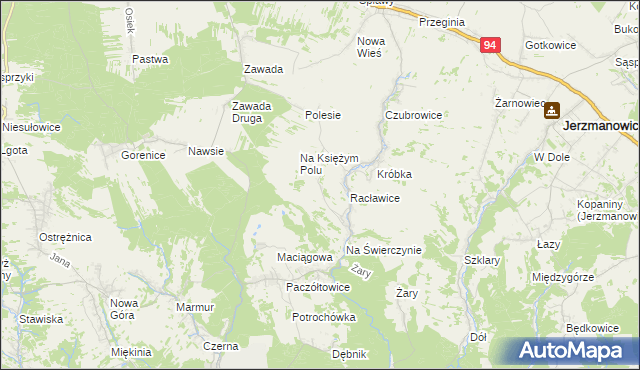 mapa Pod Skałą gmina Jerzmanowice-Przeginia, Pod Skałą gmina Jerzmanowice-Przeginia na mapie Targeo