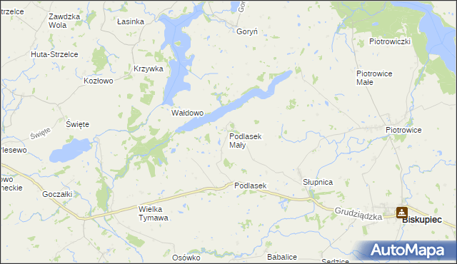 mapa Podlasek Mały, Podlasek Mały na mapie Targeo