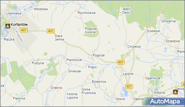 mapa Pogórze gmina Biała, Pogórze gmina Biała na mapie Targeo