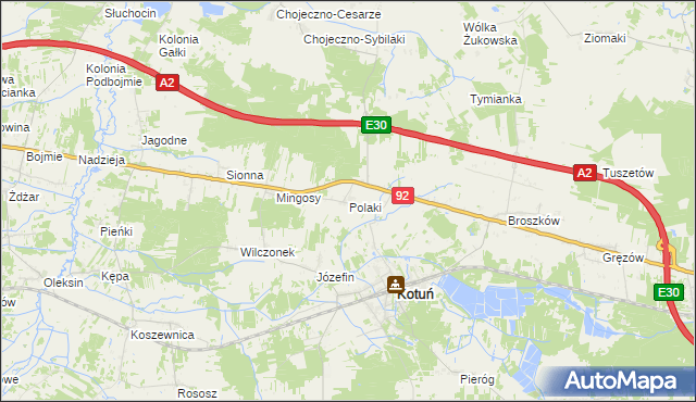 mapa Polaki, Polaki na mapie Targeo