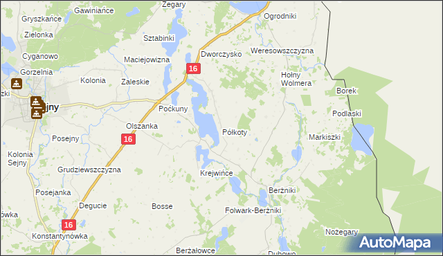 mapa Półkoty, Półkoty na mapie Targeo