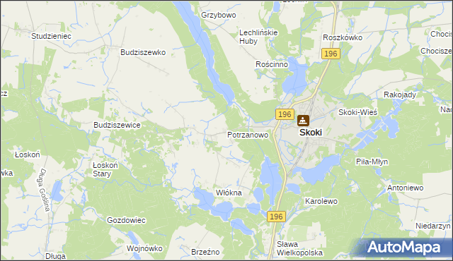 mapa Potrzanowo, Potrzanowo na mapie Targeo