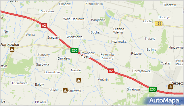 mapa Powodów Drugi, Powodów Drugi na mapie Targeo