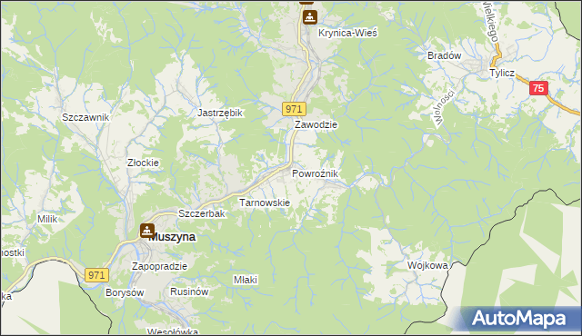 mapa Powroźnik, Powroźnik na mapie Targeo