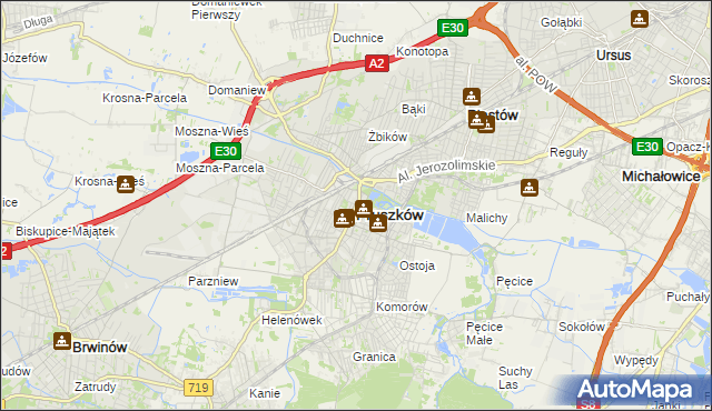 mapa Pruszków, Pruszków na mapie Targeo