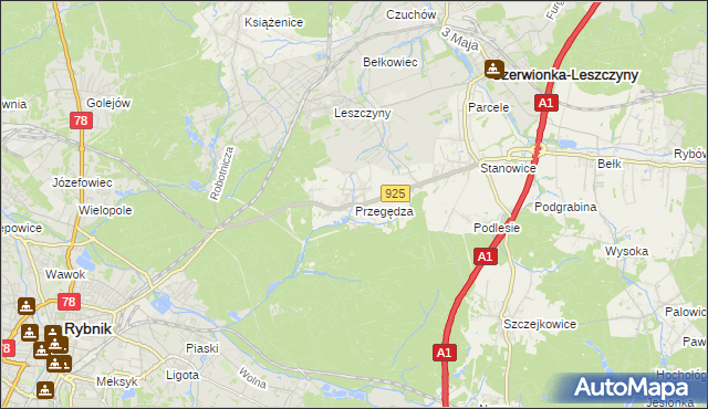 mapa Przegędza, Przegędza na mapie Targeo