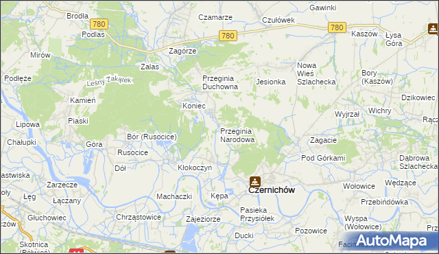 mapa Przeginia Narodowa, Przeginia Narodowa na mapie Targeo