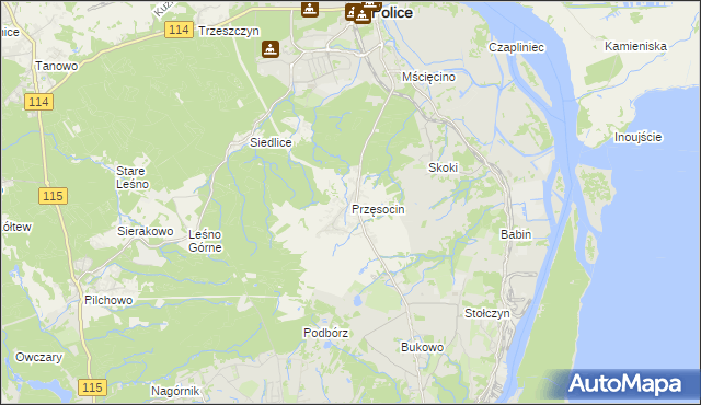 mapa Przęsocin, Przęsocin na mapie Targeo