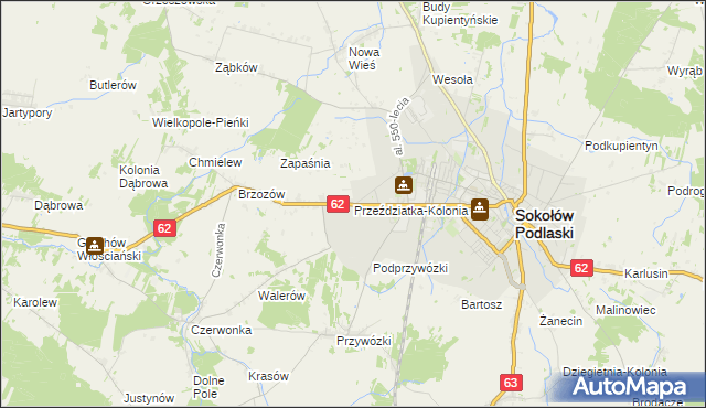 mapa Przeździatka-Kolonia, Przeździatka-Kolonia na mapie Targeo