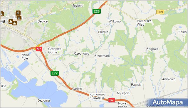 mapa Przezmark gmina Elbląg, Przezmark gmina Elbląg na mapie Targeo