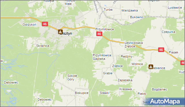 mapa Przymiłowice Gajówka, Przymiłowice Gajówka na mapie Targeo
